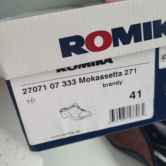 Romika Mokassetta‎ Shoes Women's Size 41 Leather Brown Studded Mules NEW - Picture 7 of 7